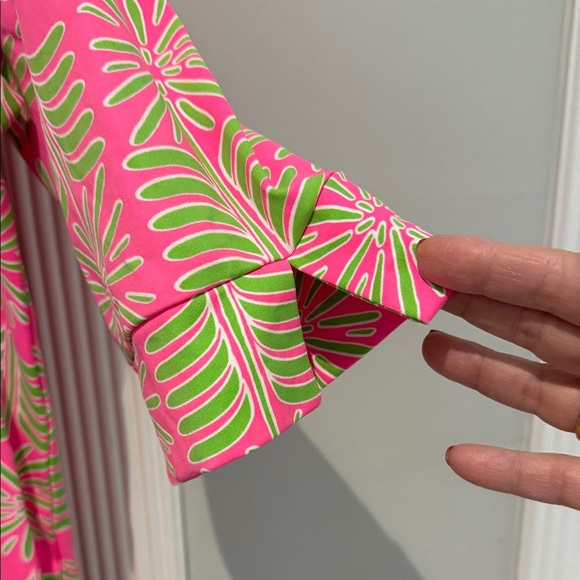 Sailor Sailor Vibrant Pink and Green Floral Dress XL Stretchy Thick - Picture 5 of 10